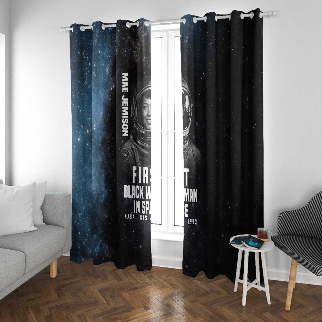 Mae Jemison Window Curtain with NASA Spacesuit Portrait, First Black Woman - African Pride