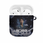 Mae Jemison AirPods Case with Space Portrait Design, Science Has No Boundaries Quote and DNA Book Elements - African Pride
