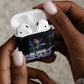 Mae Jemison AirPods Case with Space Portrait Design, Science Has No Boundaries Quote and DNA Book Elements - African Pride