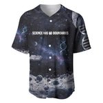 Mae Jemison Baseball Jersey with Space Portrait Design, Science Has No Boundaries Quote and DNA Book Elements - African Pride