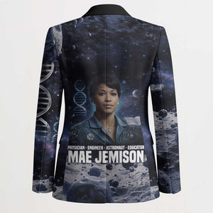 Mae Jemison Blazer with Space Portrait Design, Science Has No Boundaries Quote and DNA Book Elements - African Pride