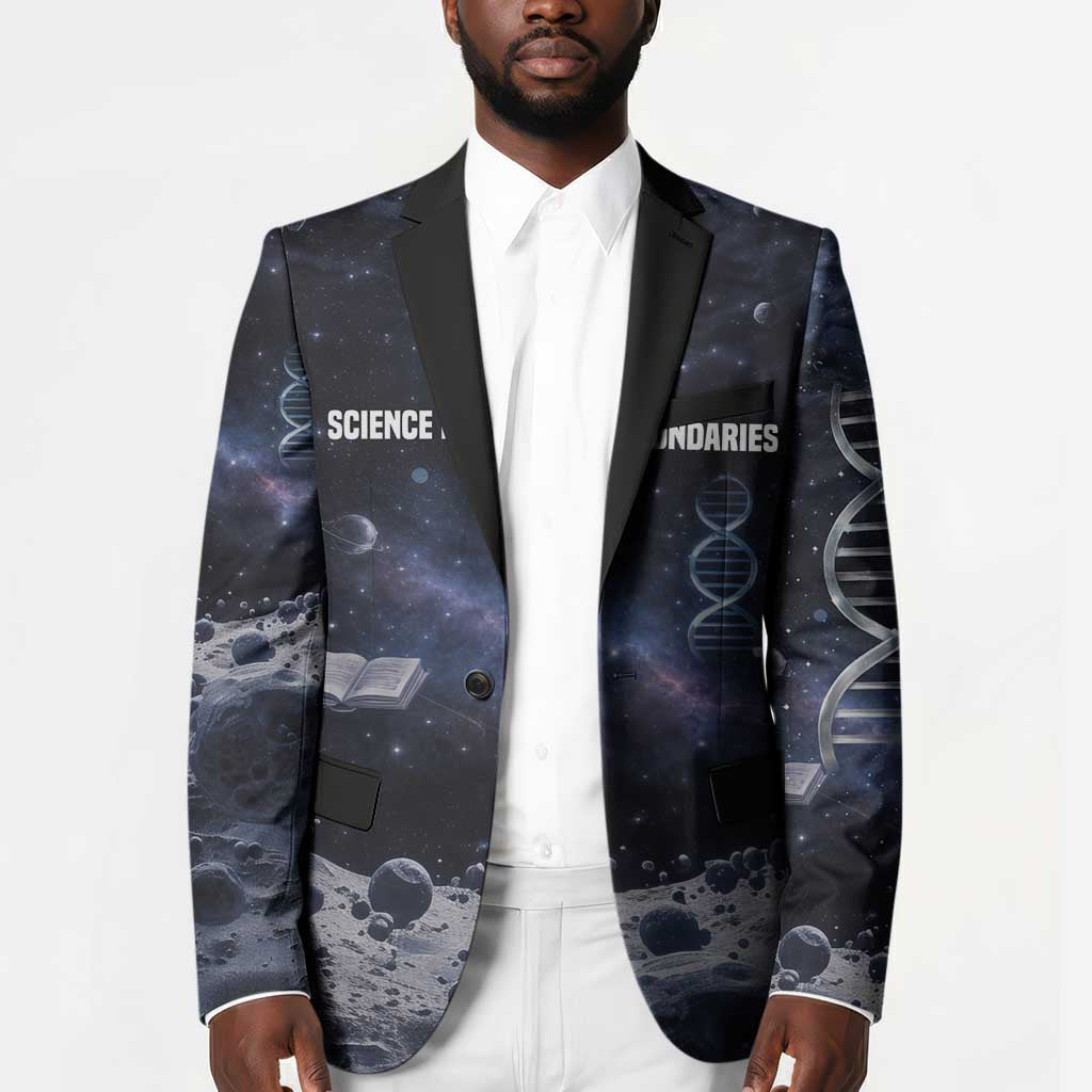 Mae Jemison Blazer with Space Portrait Design, Science Has No Boundaries Quote and DNA Book Elements - African Pride