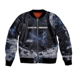 Mae Jemison Bomber Jacket with Space Portrait Design, Science Has No Boundaries Quote and DNA Book Elements - African Pride