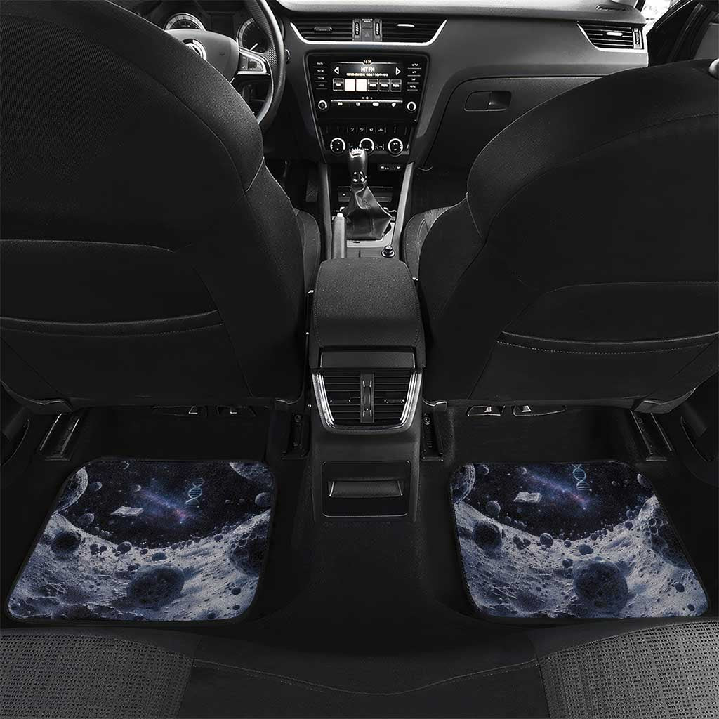 Mae Jemison Car Mats with Space Portrait Design, Science Has No Boundaries Quote and DNA Book Elements - African Pride