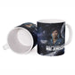 Mae Jemison Ceramic Mug with Space Portrait Design, Science Has No Boundaries Quote and DNA Book Elements - African Pride