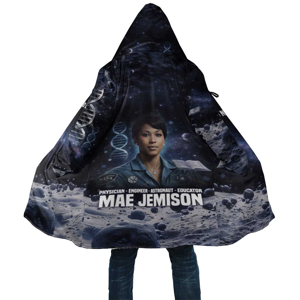 Mae Jemison Cloak with Space Portrait Design, Science Has No Boundaries Quote and DNA Book Elements - African Pride
