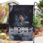 Mae Jemison Garden Flag with Space Portrait Design, Science Has No Boundaries Quote and DNA Book Elements - African Pride