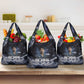 Mae Jemison Grocery Bag with Space Portrait Design, Science Has No Boundaries Quote and DNA Book Elements - African Pride
