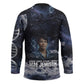 Mae Jemison Hockey Jersey with Space Portrait Design, Science Has No Boundaries Quote and DNA Book Elements - African Pride