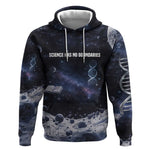 Mae Jemison Hoodie with Space Portrait Design, Science Has No Boundaries Quote and DNA Book Elements - African Pride