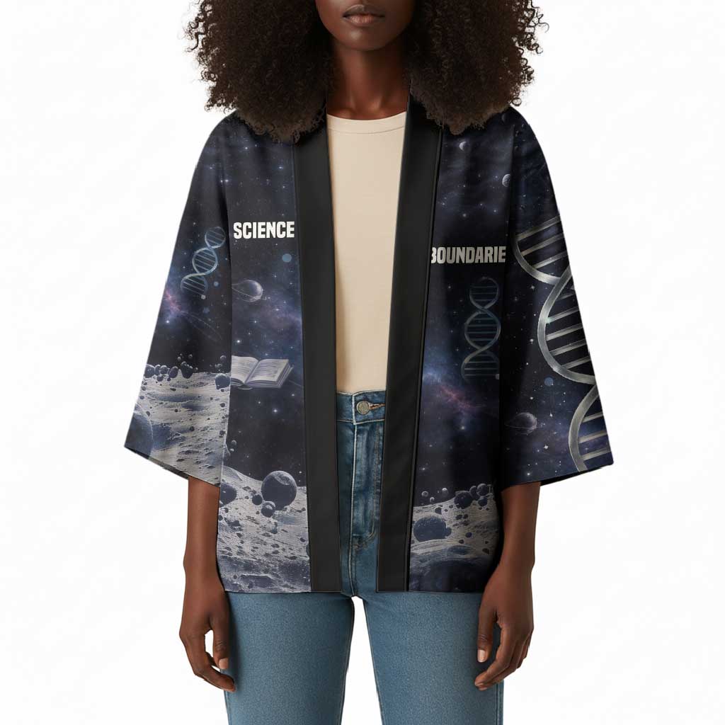 Mae Jemison Kimono with Space Portrait Design, Science Has No Boundaries Quote and DNA Book Elements - African Pride