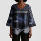 Mae Jemison Kimono Sleeve Blouse with Space Portrait Design, Science Has No Boundaries Quote and DNA Book Elements - African Pride