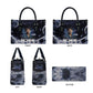 Mae Jemison Leather Bag with Space Portrait Design, Science Has No Boundaries Quote and DNA Book Elements - African Pride