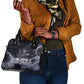 Mae Jemison Shoulder Handbag with Space Portrait Design, Science Has No Boundaries Quote and DNA Book Elements - African Pride