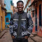 Mae Jemison Sleeve Zip Bomber Jacket with Space Portrait Design, Science Has No Boundaries Quote and DNA Book Elements - African Pride