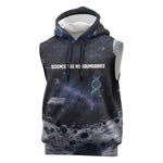 Mae Jemison Sleeveless Hoodie with Space Portrait Design, Science Has No Boundaries Quote and DNA Book Elements - African Pride