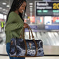 Mae Jemison Travel Bag with Space Portrait Design, Science Has No Boundaries Quote and DNA Book Elements - African Pride