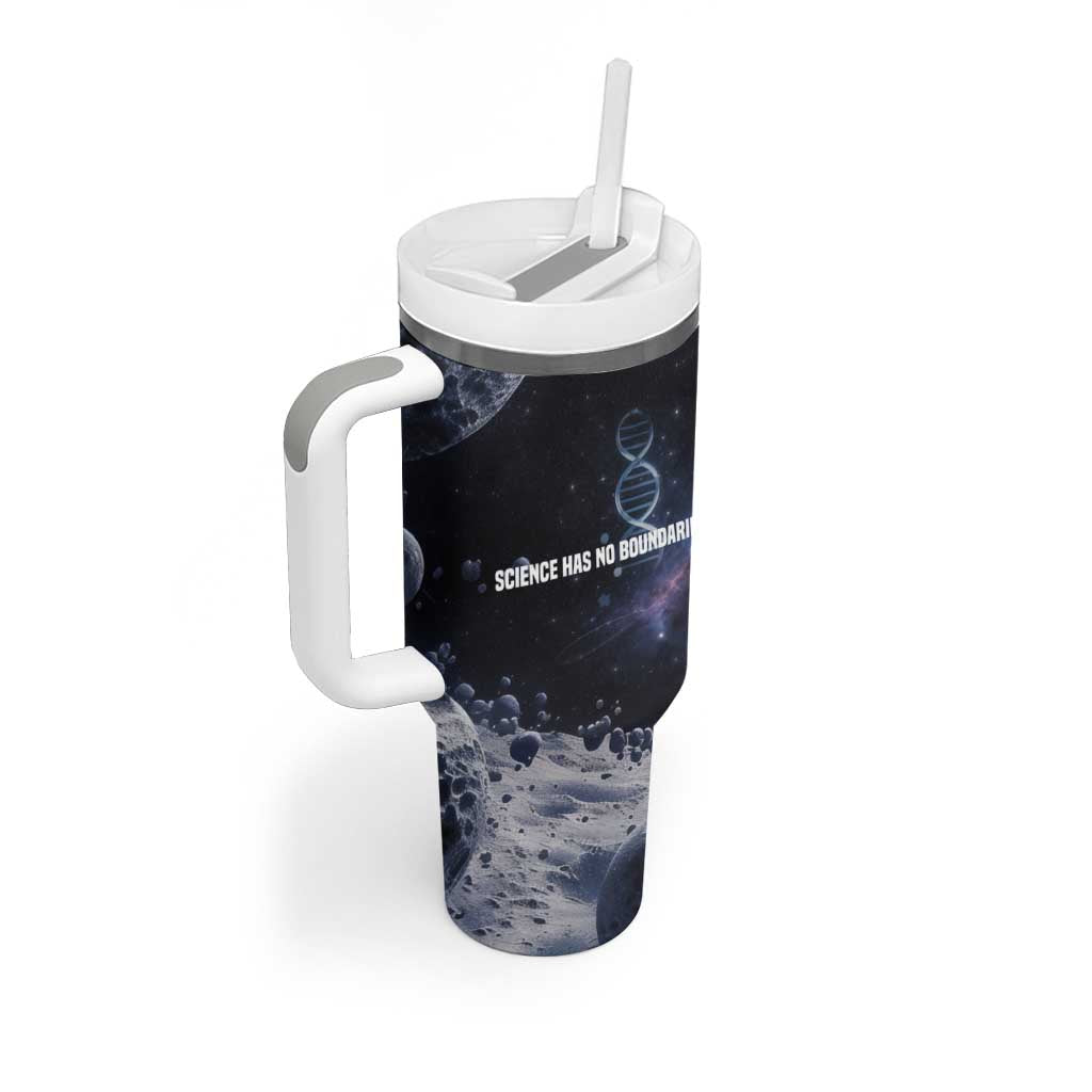 Mae Jemison Tumbler With Handle with Space Portrait Design, Science Has No Boundaries Quote and DNA Book Elements - African Pride