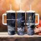 Mae Jemison Tumbler With Handle with Space Portrait Design, Science Has No Boundaries Quote and DNA Book Elements - African Pride