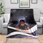 Mae Jemison Blanket Cartoon Astronaut Portrait, The Sky Is Not the Limit Quote and Galaxy Dreamer - African Pride