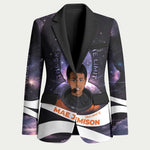 Mae Jemison Blazer Cartoon Astronaut Portrait, The Sky Is Not the Limit Quote and Galaxy Dreamer - African Pride
