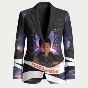Mae Jemison Blazer Cartoon Astronaut Portrait, The Sky Is Not the Limit Quote and Galaxy Dreamer - African Pride