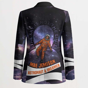 Mae Jemison Blazer Cartoon Astronaut Portrait, The Sky Is Not the Limit Quote and Galaxy Dreamer - African Pride