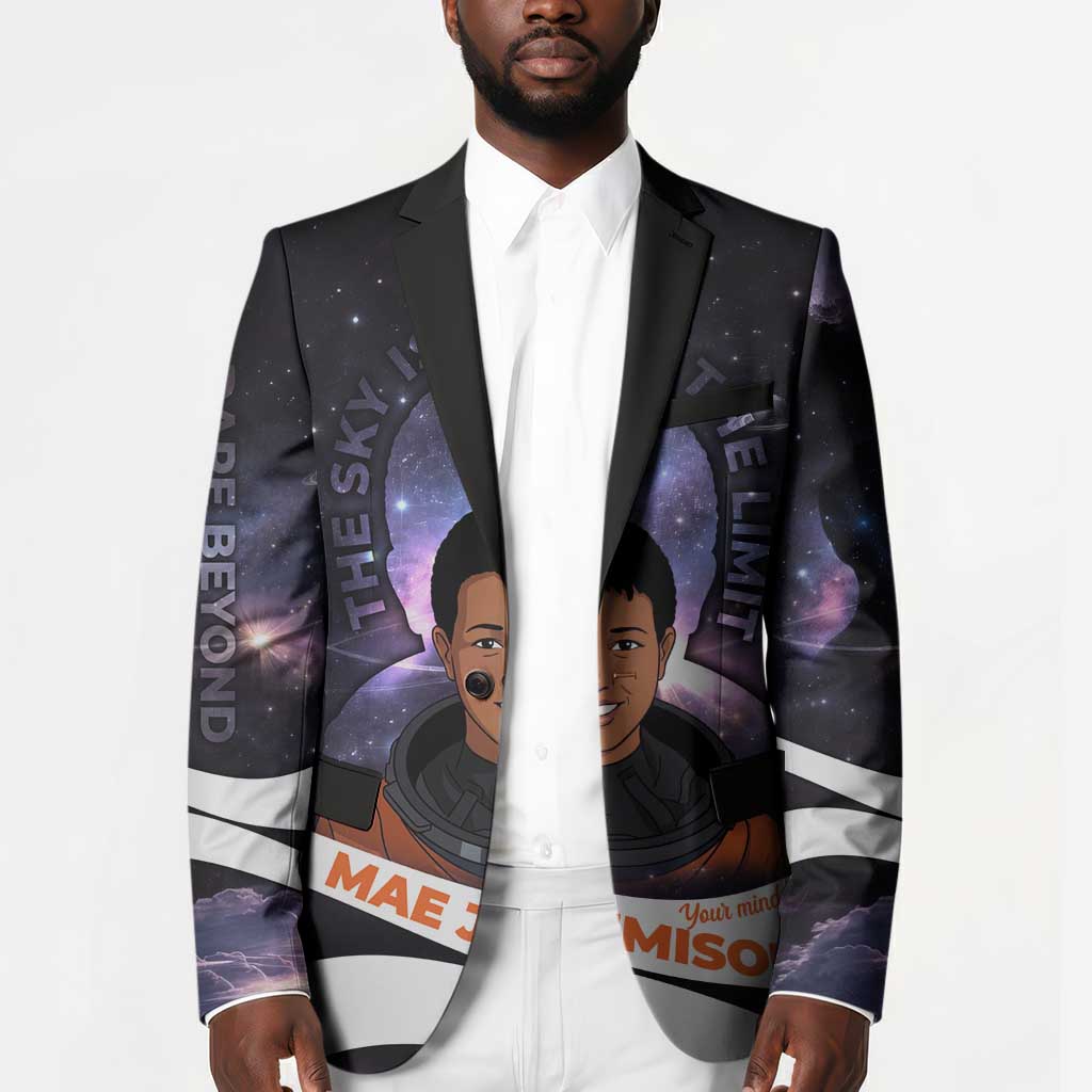 Mae Jemison Blazer Cartoon Astronaut Portrait, The Sky Is Not the Limit Quote and Galaxy Dreamer - African Pride