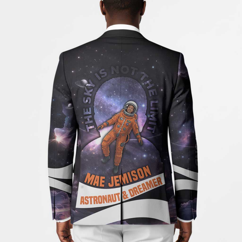 Mae Jemison Blazer Cartoon Astronaut Portrait, The Sky Is Not the Limit Quote and Galaxy Dreamer - African Pride