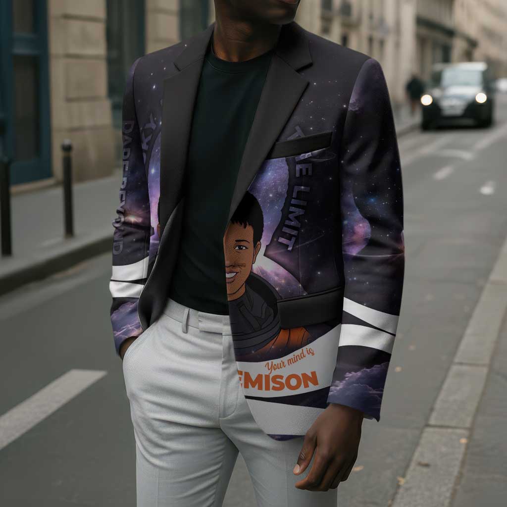 Mae Jemison Blazer Cartoon Astronaut Portrait, The Sky Is Not the Limit Quote and Galaxy Dreamer - African Pride