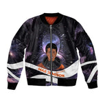 Mae Jemison Bomber Jacket Cartoon Astronaut Portrait, The Sky Is Not the Limit Quote and Galaxy Dreamer - African Pride