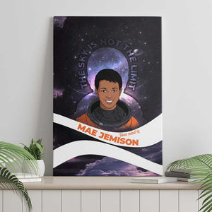 Mae Jemison Canvas Wall Art Cartoon Astronaut Portrait, The Sky Is Not the Limit Quote and Galaxy Dreamer - African Pride