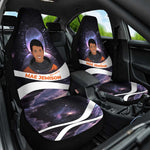 Mae Jemison Car Seat Cover Cartoon Astronaut Portrait, The Sky Is Not the Limit Quote and Galaxy Dreamer - African Pride