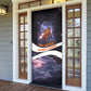 Mae Jemison Door Cover Cartoon Astronaut Portrait, The Sky Is Not the Limit Quote and Galaxy Dreamer - African Pride