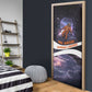 Mae Jemison Door Cover Cartoon Astronaut Portrait, The Sky Is Not the Limit Quote and Galaxy Dreamer - African Pride