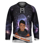 Mae Jemison Hockey Jersey Cartoon Astronaut Portrait, The Sky Is Not the Limit Quote and Galaxy Dreamer - African Pride