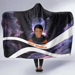 Mae Jemison Hooded Blanket Cartoon Astronaut Portrait, The Sky Is Not the Limit Quote and Galaxy Dreamer - African Pride