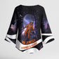 Mae Jemison Kimono Sleeve Blouse Cartoon Astronaut Portrait, The Sky Is Not the Limit Quote and Galaxy Dreamer - African Pride