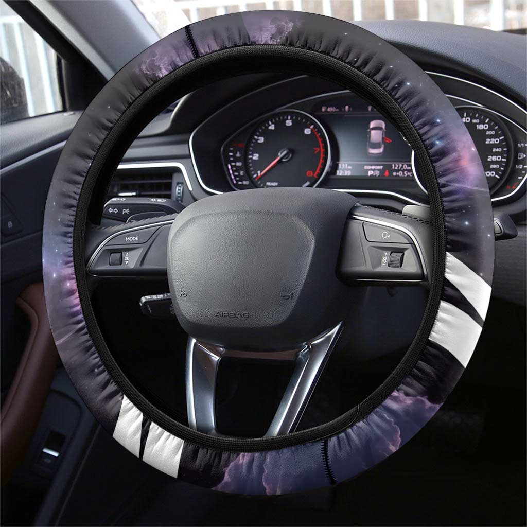 Mae Jemison Steering Wheel Cover Cartoon Astronaut Portrait, The Sky Is Not the Limit Quote and Galaxy Dreamer - African Pride