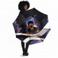 Mae Jemison Umbrella Cartoon Astronaut Portrait, The Sky Is Not the Limit Quote and Galaxy Dreamer - African Pride