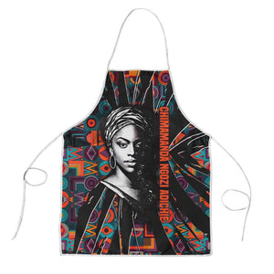 Chimamanda Ngozi Adichie Apron with Monochrome Portrait, The Danger of a Single Story Quote - African Pride