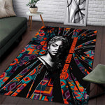 Chimamanda Ngozi Adichie Area Rug with Monochrome Portrait, The Danger of a Single Story Quote - African Pride