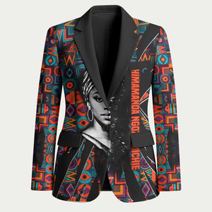 Chimamanda Ngozi Adichie Blazer with Monochrome Portrait, The Danger of a Single Story Quote - African Pride