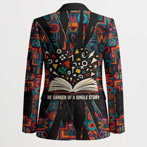 Chimamanda Ngozi Adichie Blazer with Monochrome Portrait, The Danger of a Single Story Quote - African Pride