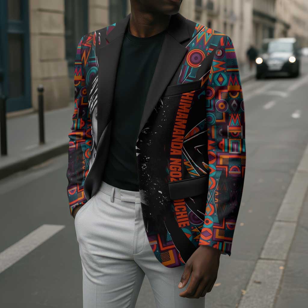 Chimamanda Ngozi Adichie Blazer with Monochrome Portrait, The Danger of a Single Story Quote - African Pride