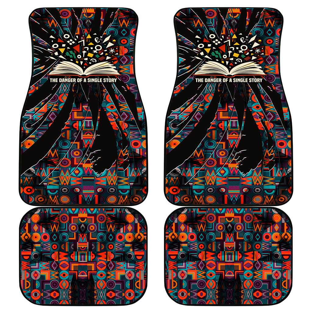 Chimamanda Ngozi Adichie Car Mats with Monochrome Portrait, The Danger of a Single Story Quote - African Pride