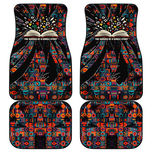 Chimamanda Ngozi Adichie Car Mats with Monochrome Portrait, The Danger of a Single Story Quote - African Pride
