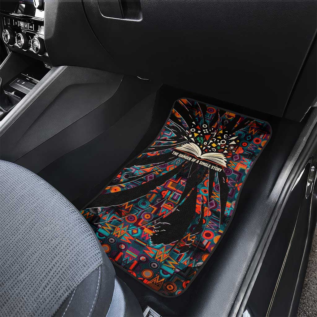 Chimamanda Ngozi Adichie Car Mats with Monochrome Portrait, The Danger of a Single Story Quote - African Pride