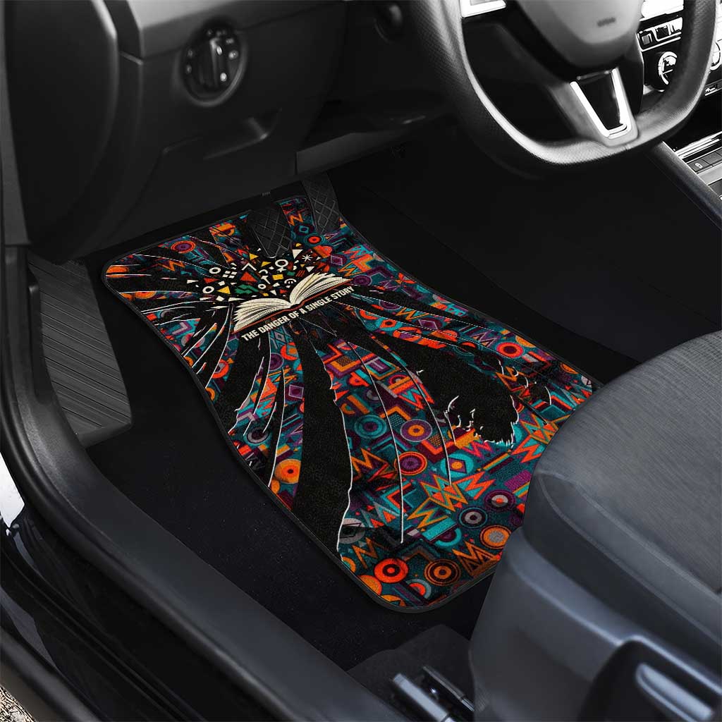 Chimamanda Ngozi Adichie Car Mats with Monochrome Portrait, The Danger of a Single Story Quote - African Pride