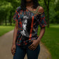 Chimamanda Ngozi Adichie Cross Shoulder Shirt with Monochrome Portrait, The Danger of a Single Story Quote - African Pride